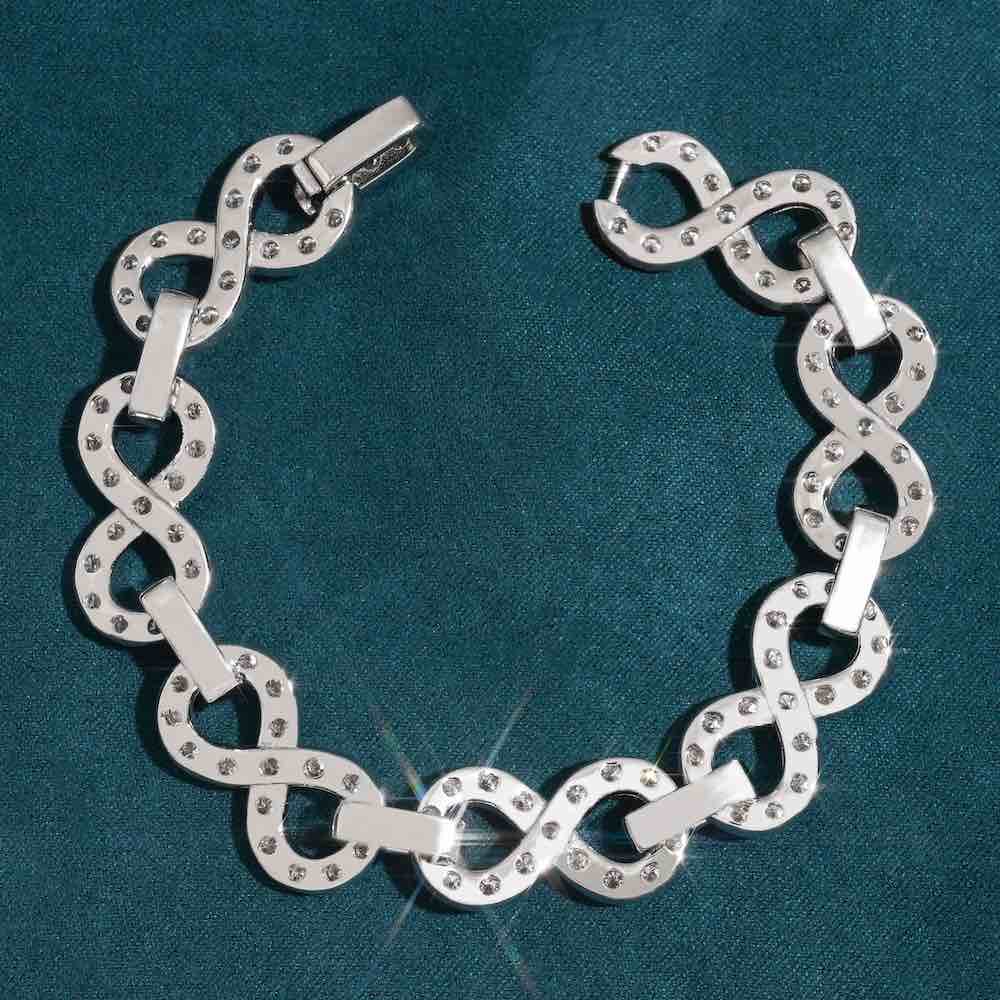 13MM Moissanite Infinity Link Bracelet