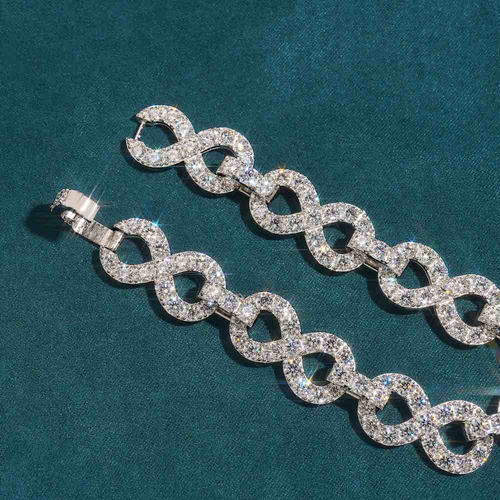 13MM Moissanite Infinity Link Bracelet