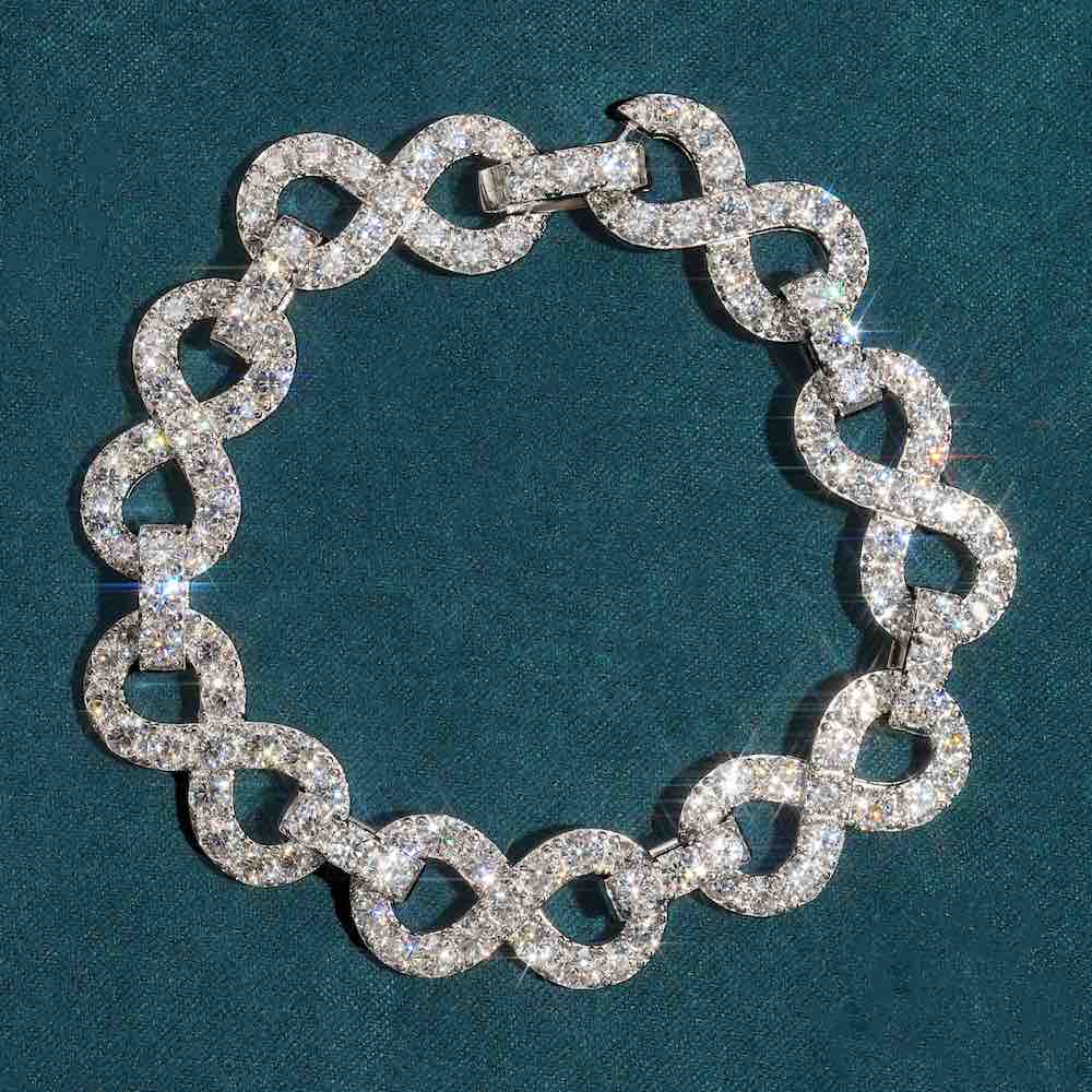 13MM Moissanite Infinity Link Bracelet