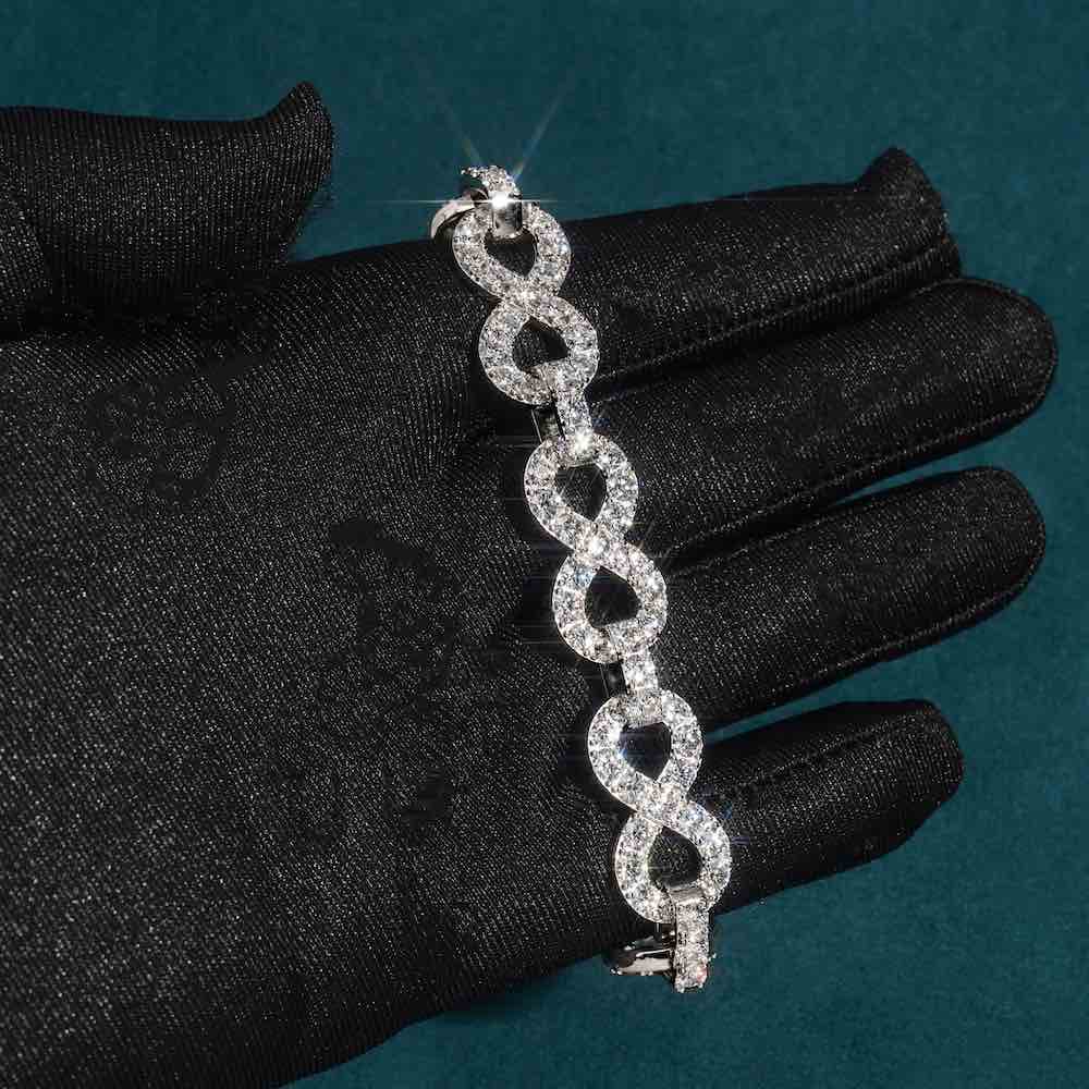 13MM Moissanite Infinity Link Bracelet