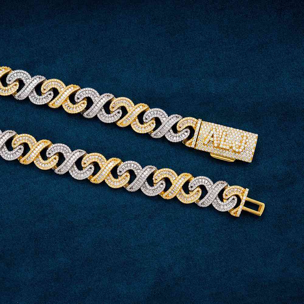 20mm Moissanite Infinity Link Chain